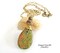 Unakite Stone Necklace on Brass Chain - Pink Green Gemstone Pendant - Handmade Wire Wrapped Stone Jewelry product 1